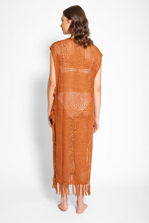 Koy Resort Santorini Fringe Long Cover Up
